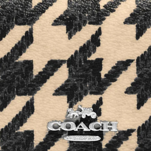 👀50% OFF - NWT‼️Coach Houndstooth Mini Wallet w/ Chain & Loop Bag Charm Set - Picture 7 of 13
